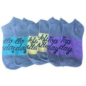 3-Pair Women's Ankle Crew Socks Monday Tuesday Thursday Days of the Week (READ)